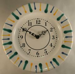 Gmundner Keramik-Uhr rund